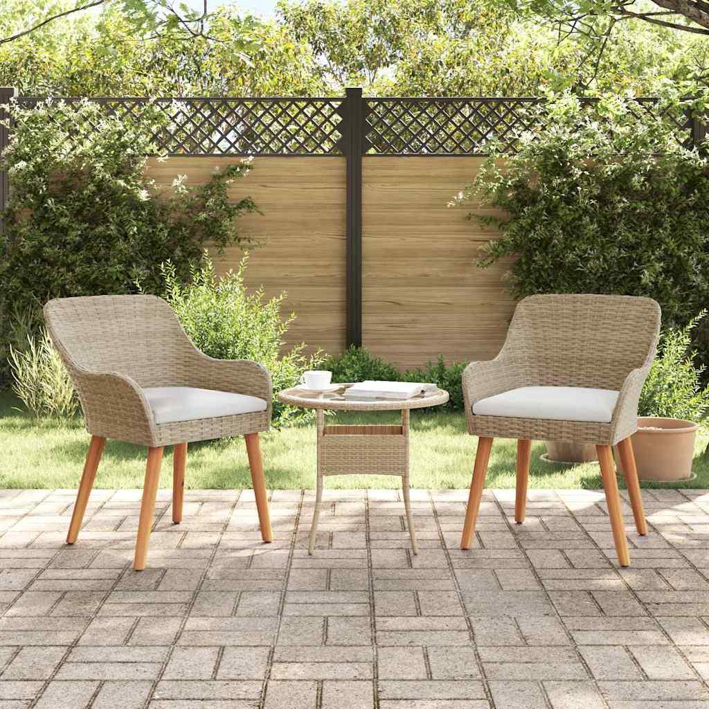 Silla de Jardín 2 uds. ratán sintético