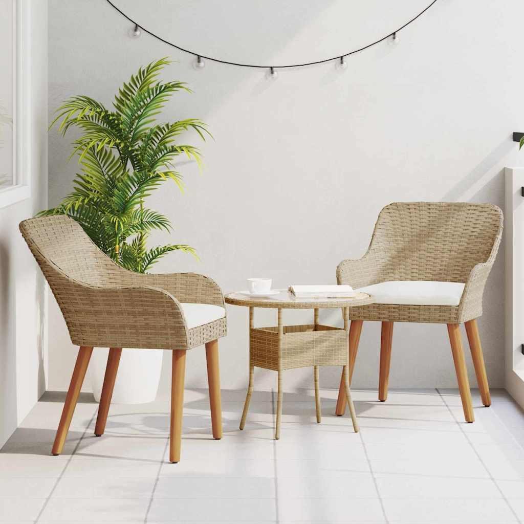Silla de Jardín 2 uds. ratán sintético