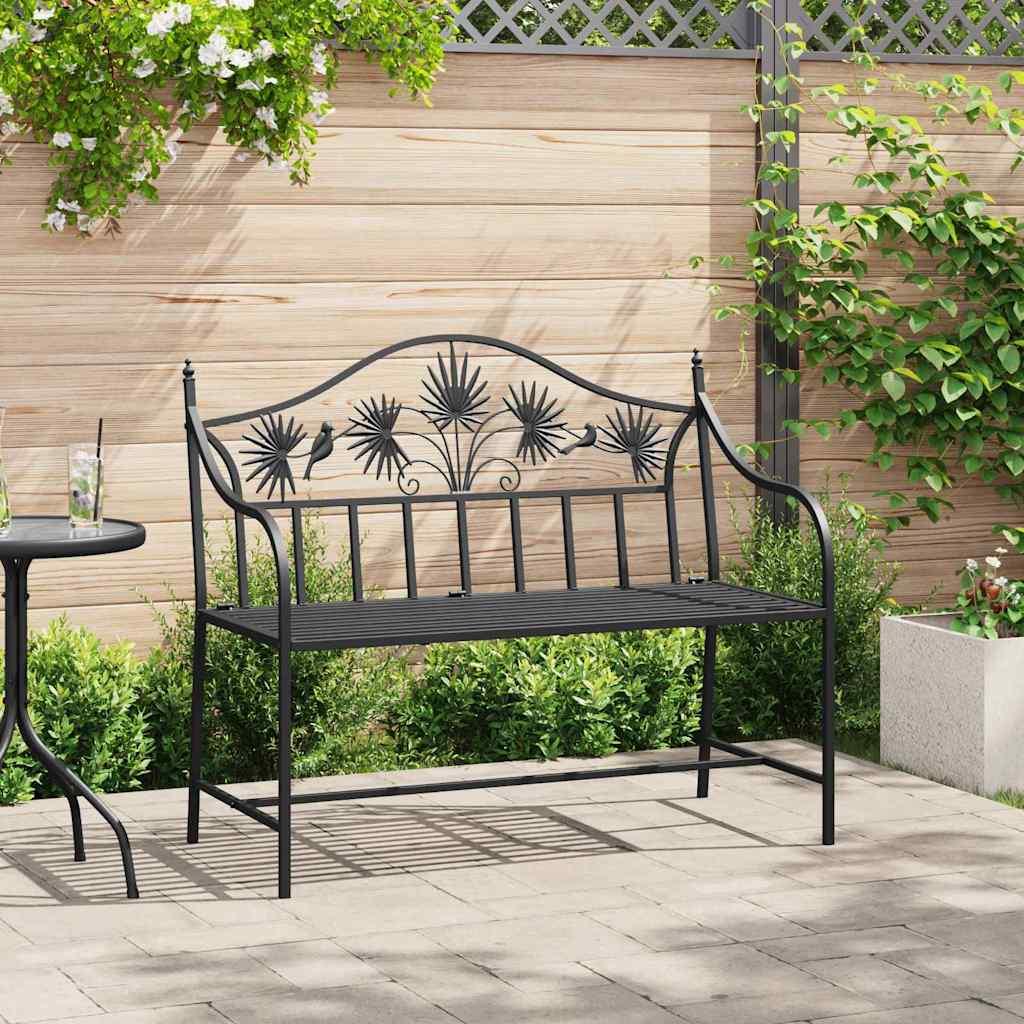 Banco de jardín de acero marrón envejecido 132 cm