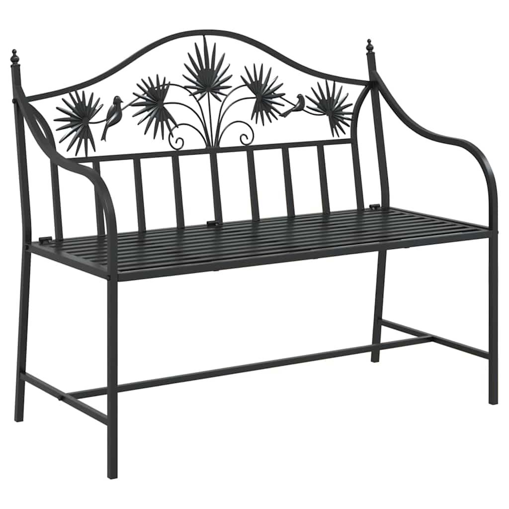 Banco de jardín de acero marrón envejecido 132 cm