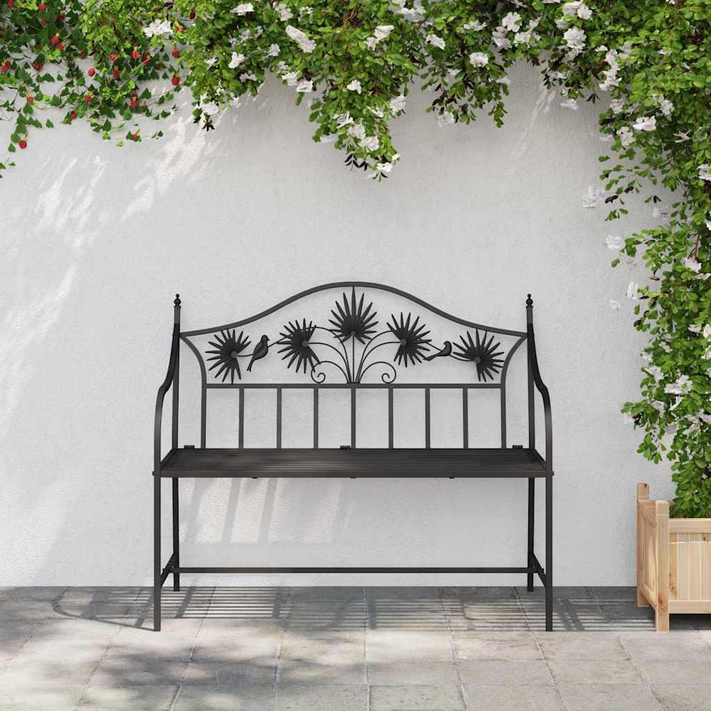 Banco de jardín de acero marrón envejecido 132 cm