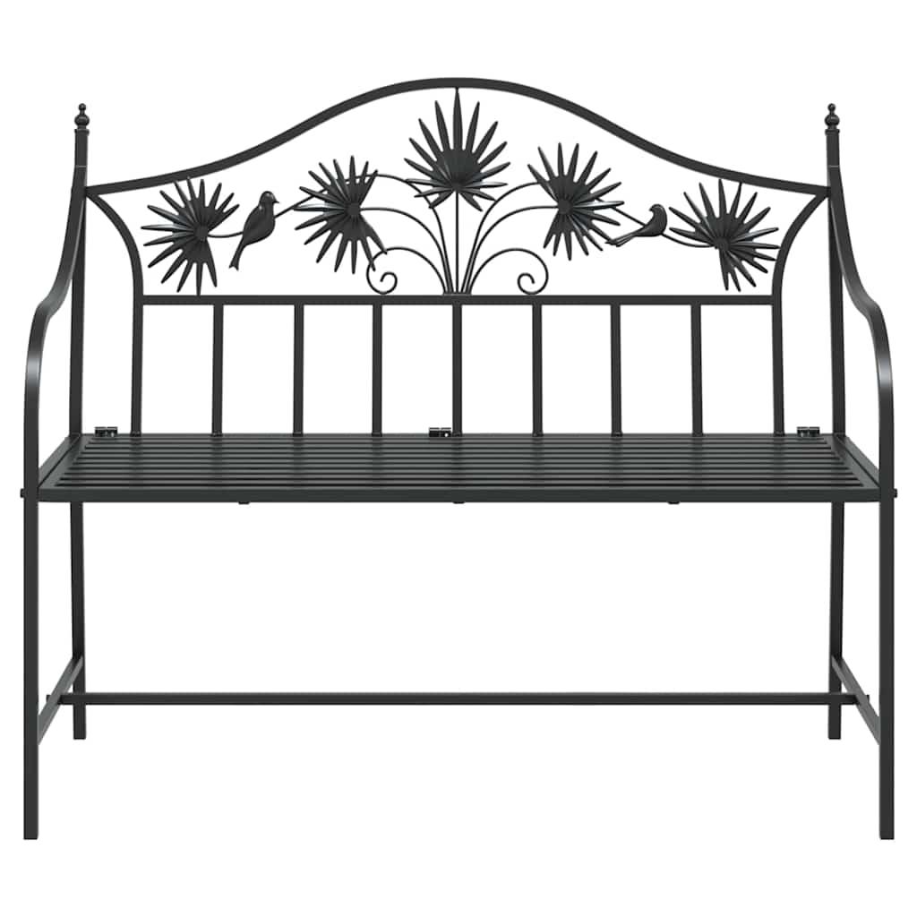 Banco de jardín de acero marrón envejecido 132 cm