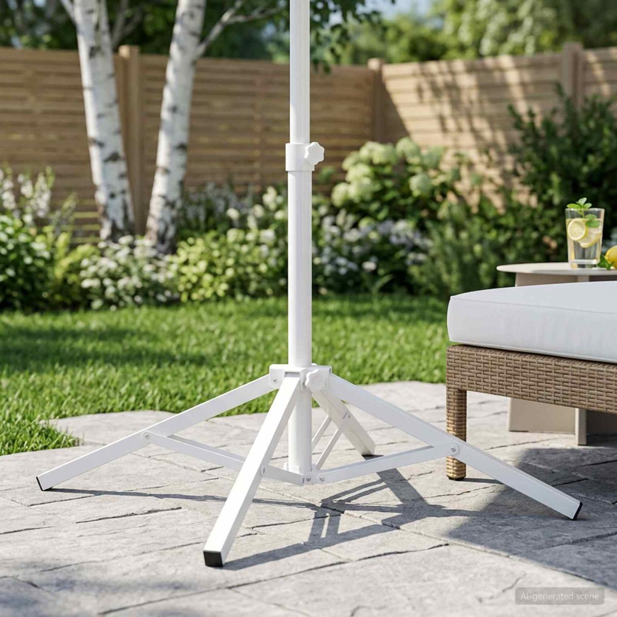 Soporte para Parasol Blanco Acero para 25-32 mm Poste