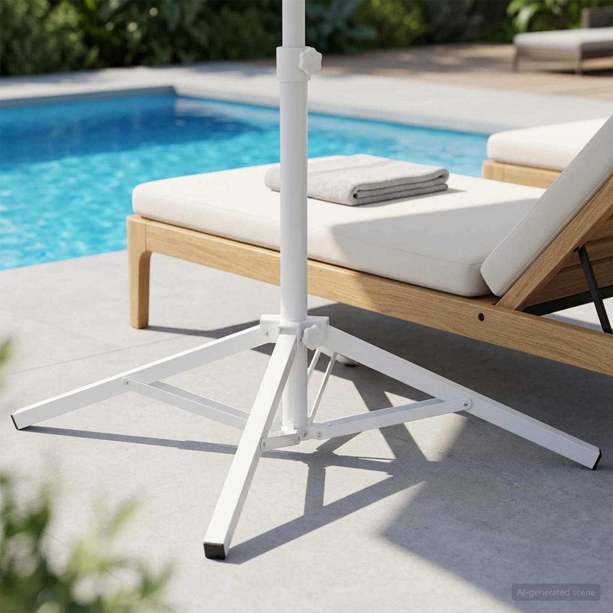Soporte para Parasol Blanco Acero para 25-32 mm Poste