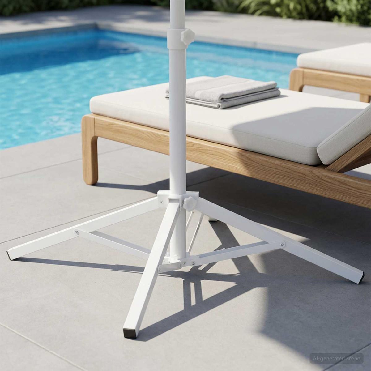 Soporte para Parasol Blanco Acero para 25-32 mm Poste