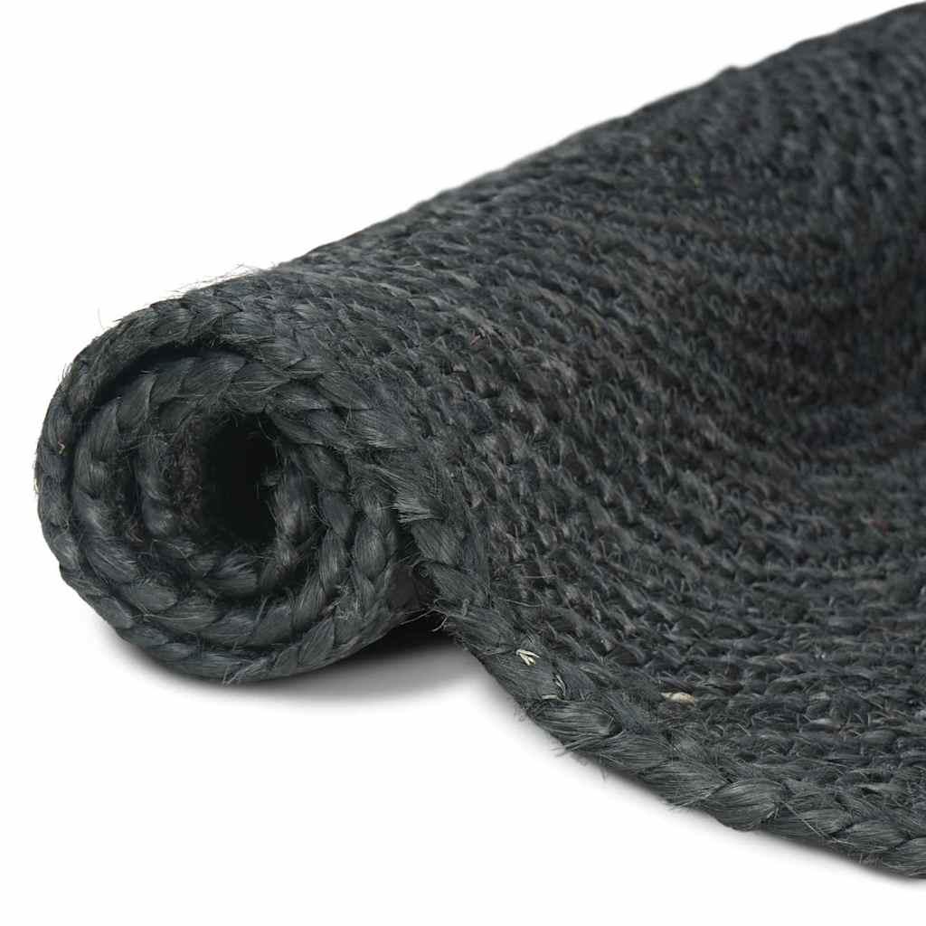 Alfombras de área Gris oscuro 120 x 120 cm yute
