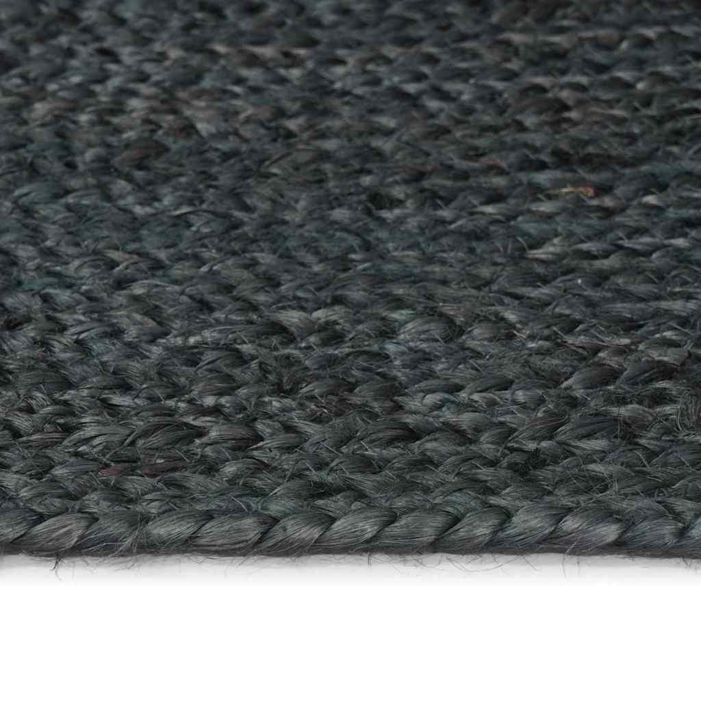 Alfombras de área Gris oscuro 120 x 120 cm yute
