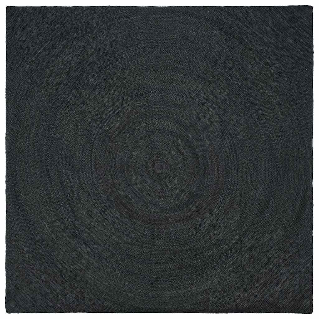 Alfombras de área Gris oscuro 200 x 200 cm yute