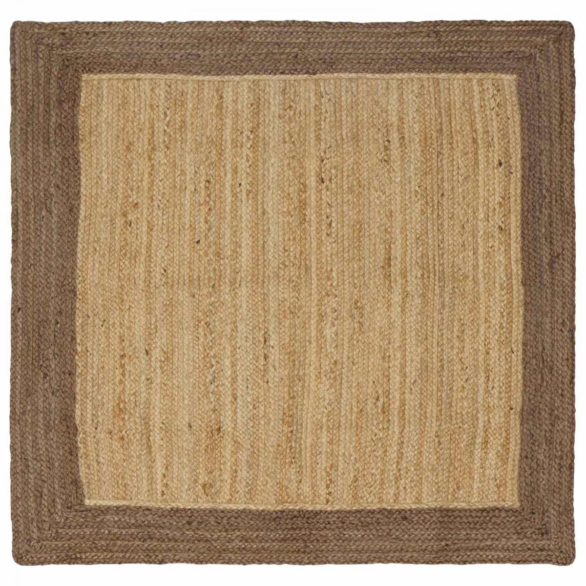 Alfombra de área Marrón Claro 120 x 120 cm yute