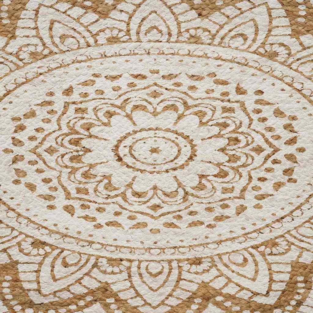 Alfombras de área Natural con estampado blanco