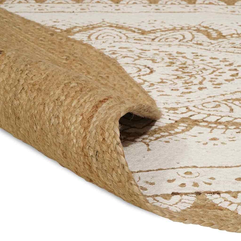 Alfombras de área Natural con estampado blanco