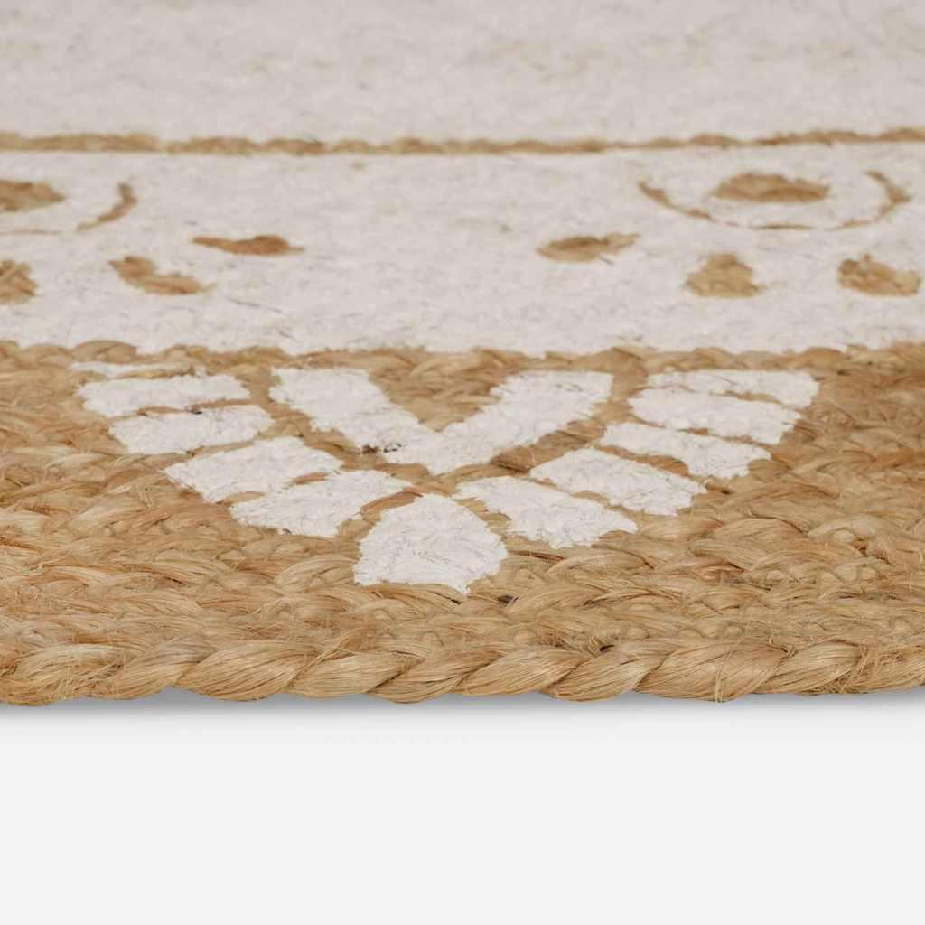 Alfombras de área Natural con estampado blanco