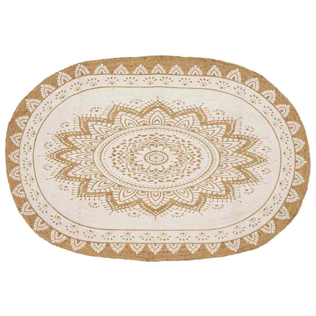 Alfombras de área Natural con estampado blanco