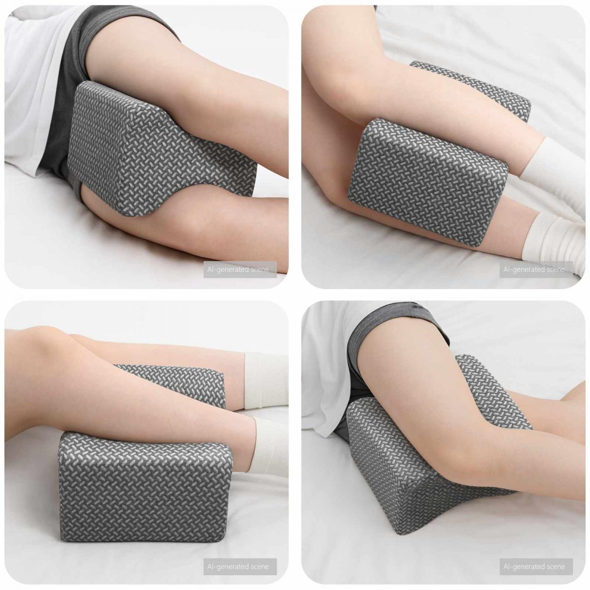 Almohada para rodilla Color sólido Gris 26 x 21,5 x 15 cm