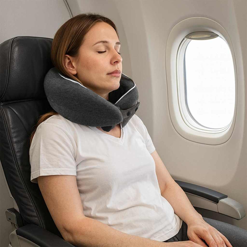 Almohada de viaje para cuello Gris oscuro