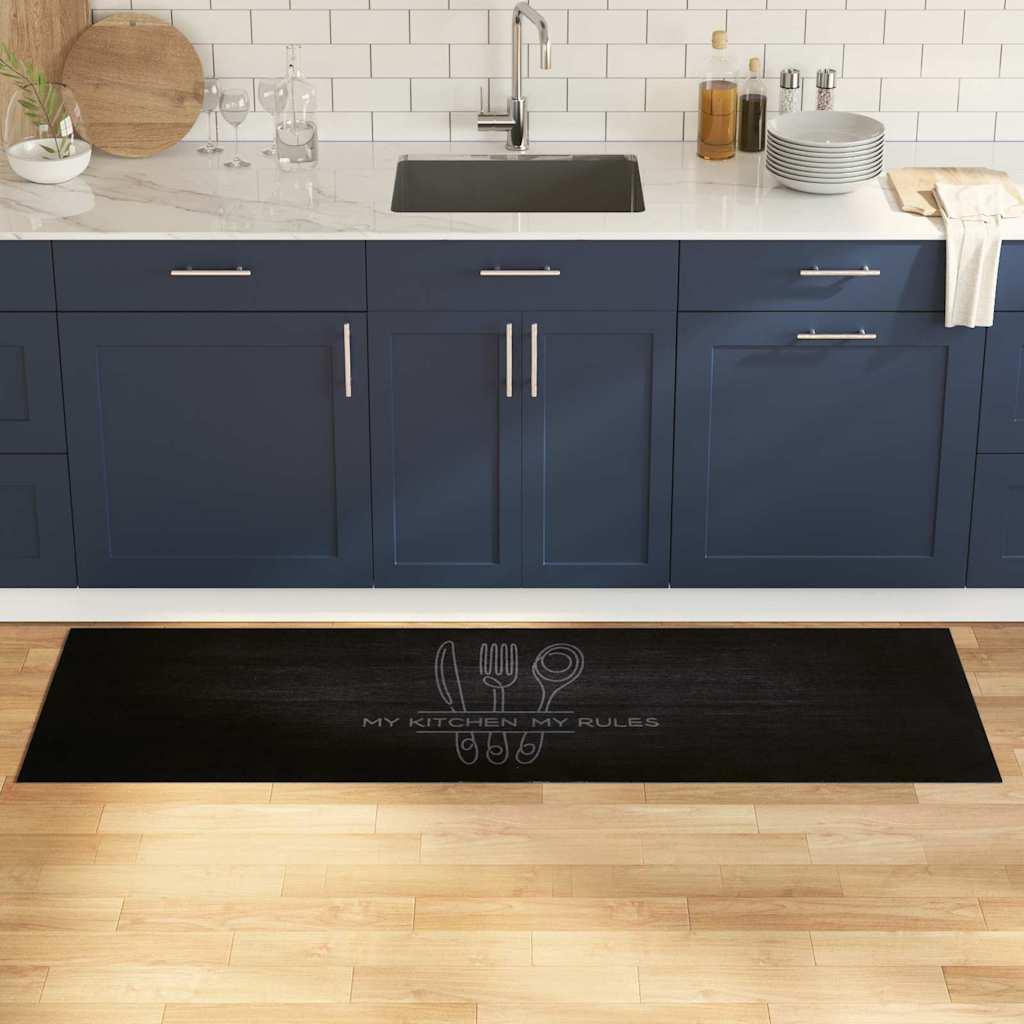 Alfombra de cocina Cubiertos Negro Terciopelo