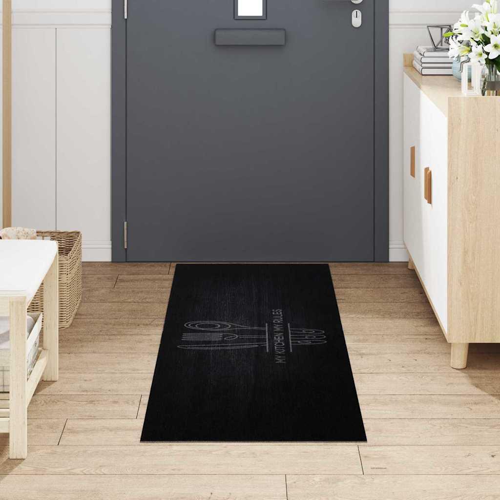 Alfombra de cocina Cubiertos Negro Terciopelo