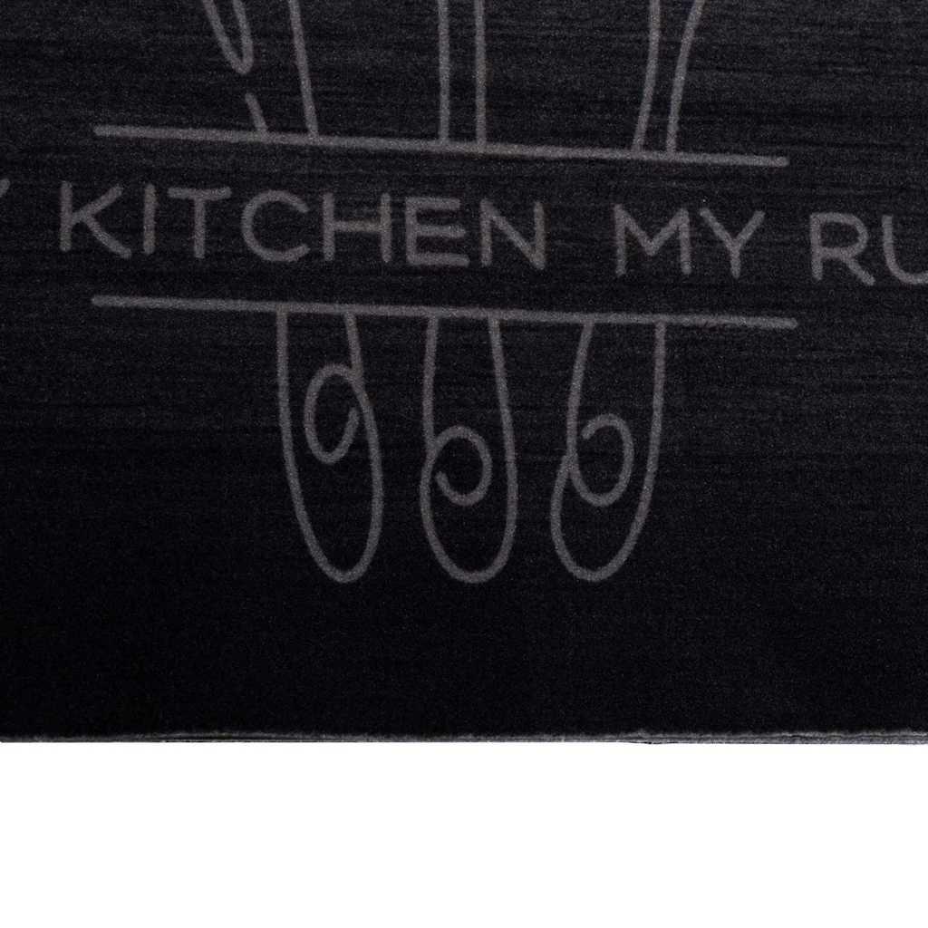 Alfombra de cocina Cubiertos Negro Terciopelo