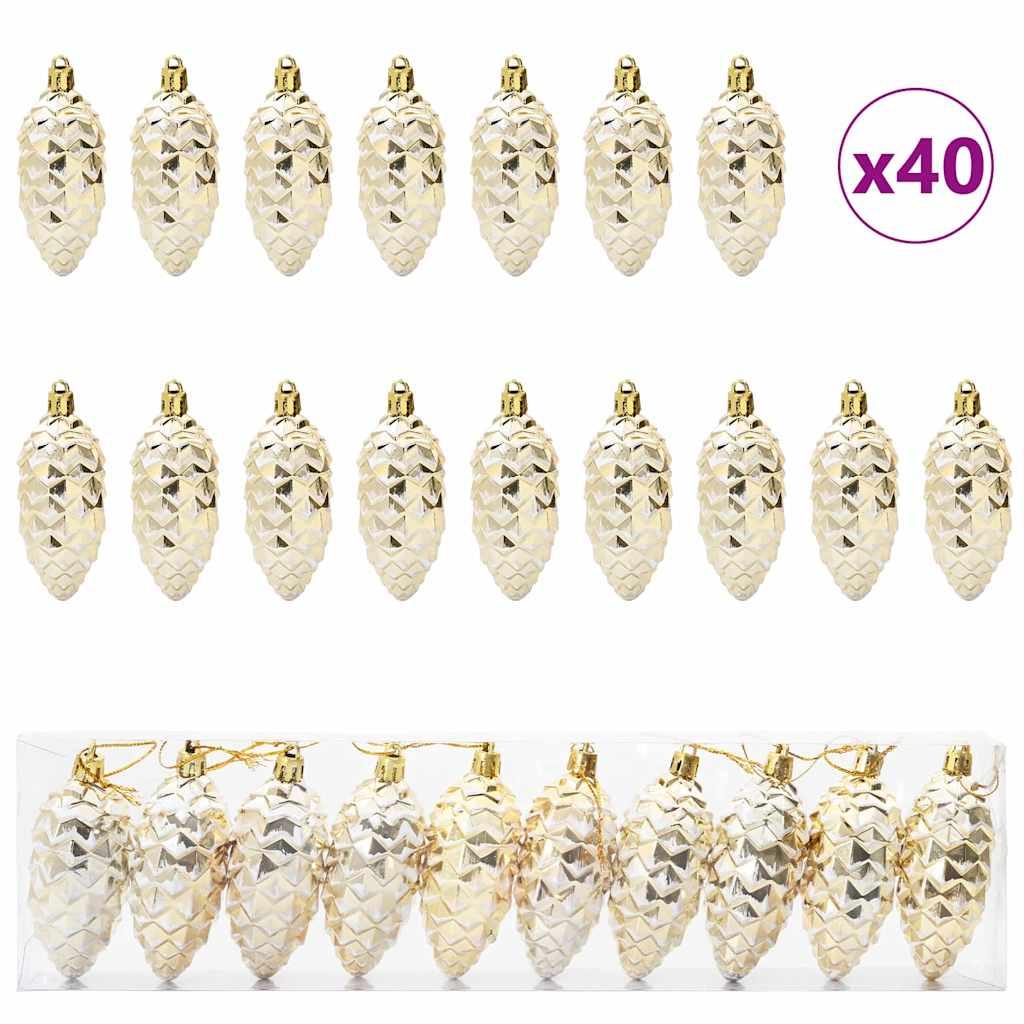 Decoración para Árbol de Navidad 40 uds. Dorado
