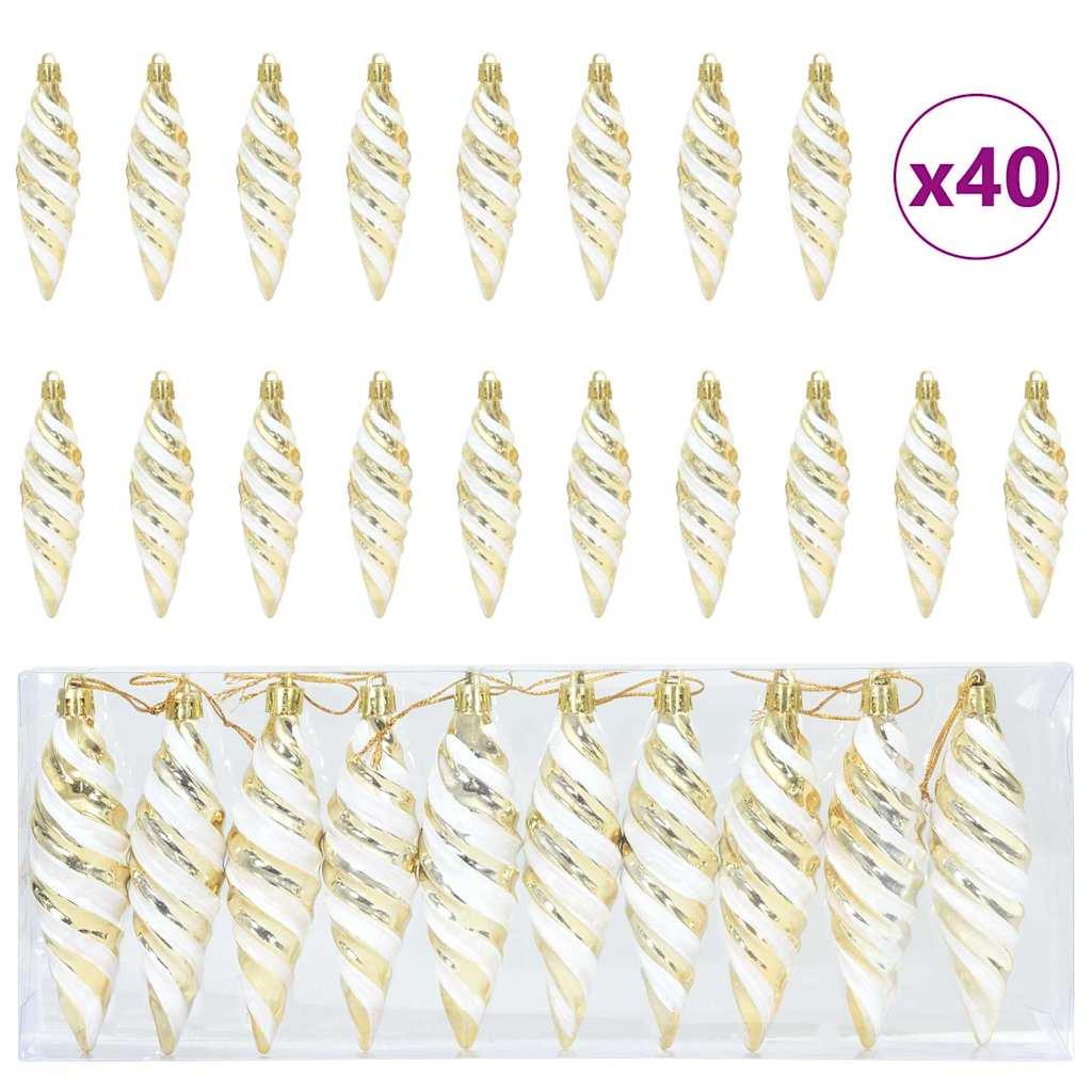 Decoración para Árbol de Navidad 40 uds. Dorado