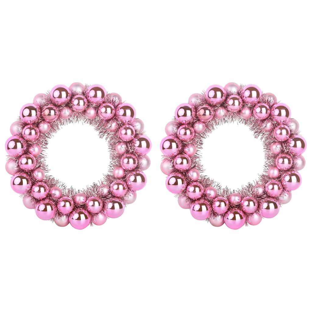 Coronas de Bolas de Navidad 2 uds. 33 x 33 x 7 cm