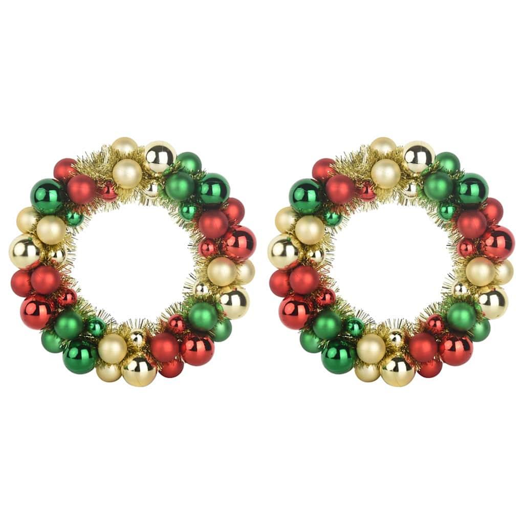 Coronas de Bolas de Navidad 2 uds. 33 x 33 x 7 cm