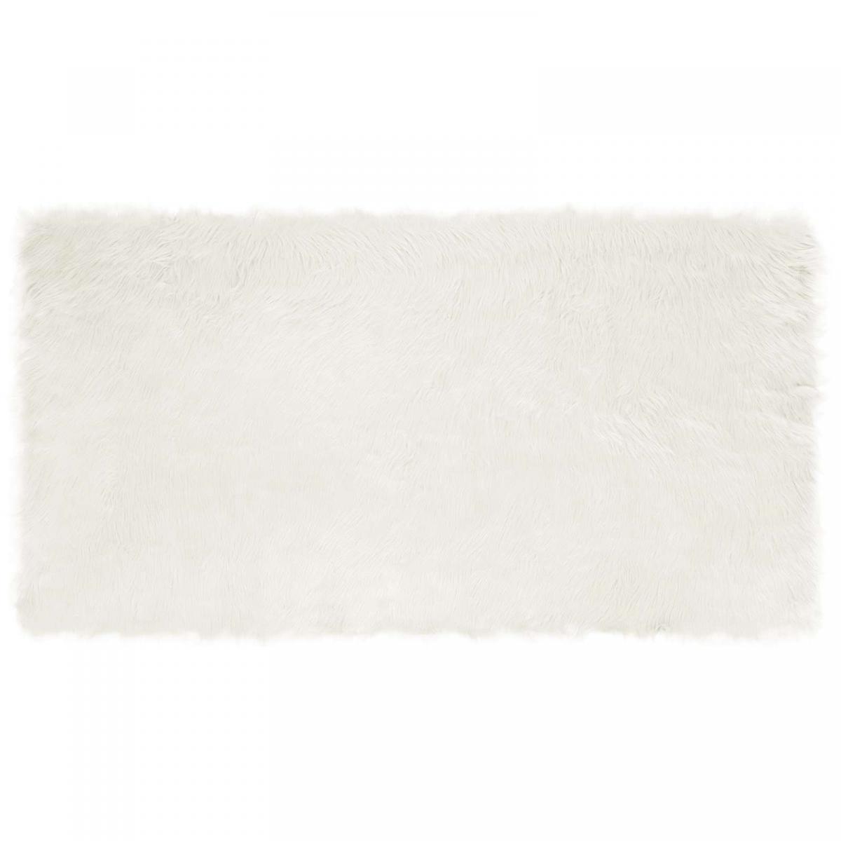 Alfombra de de oveja sintética TAFALLA Beige Ø 100 cm Poliéster