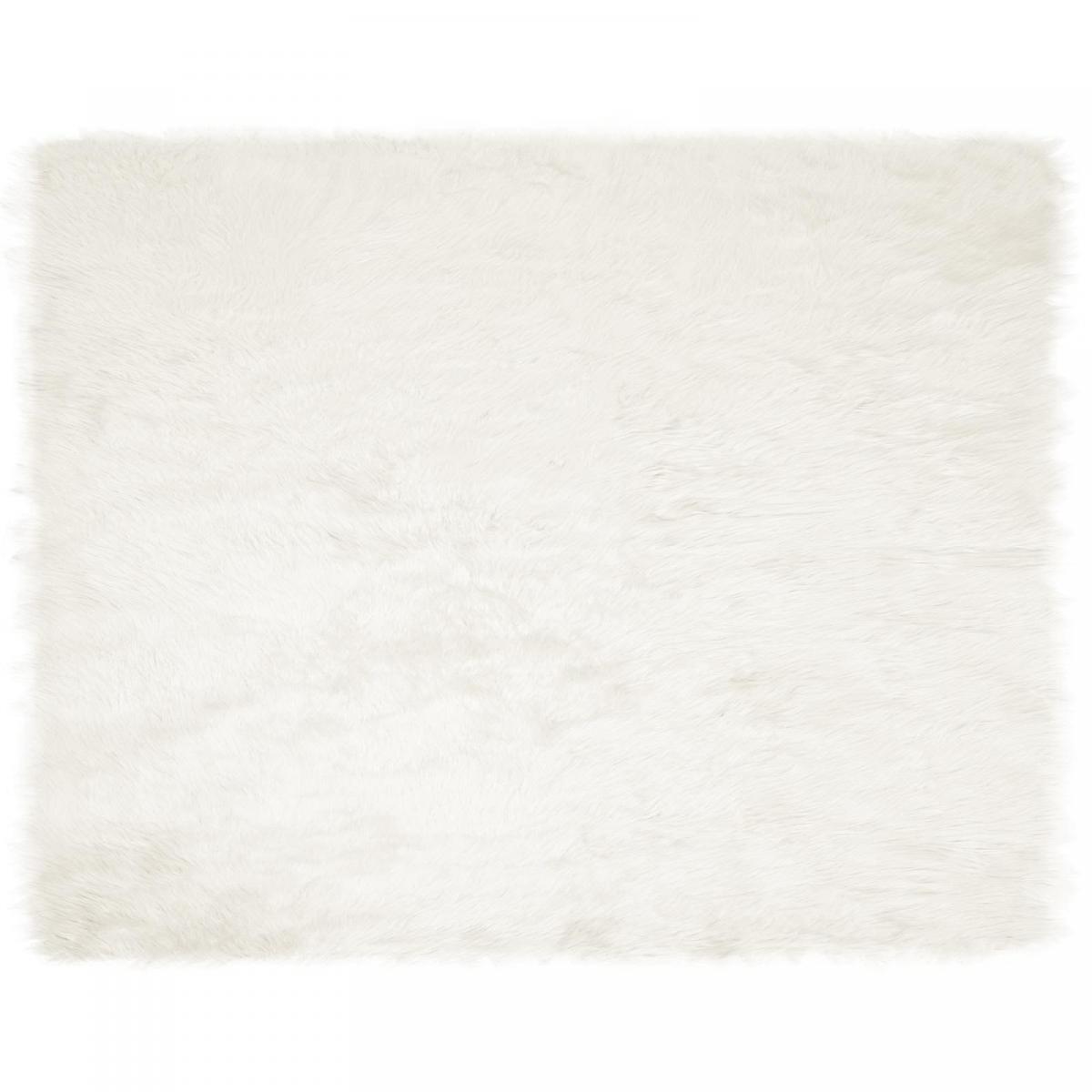 Alfombra de de oveja sintética TAFALLA Beige Ø 100 cm Poliéster