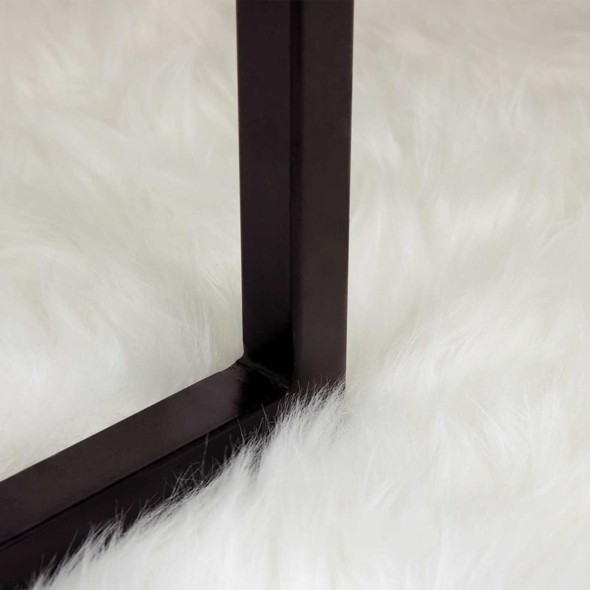 Alfombra de de oveja sintética TAFALLA Beige Ø 100 cm Poliéster