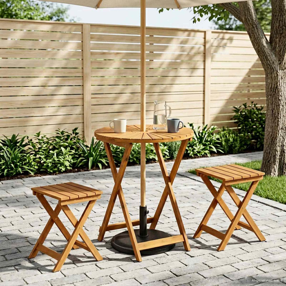 Mesa de jardín plegable