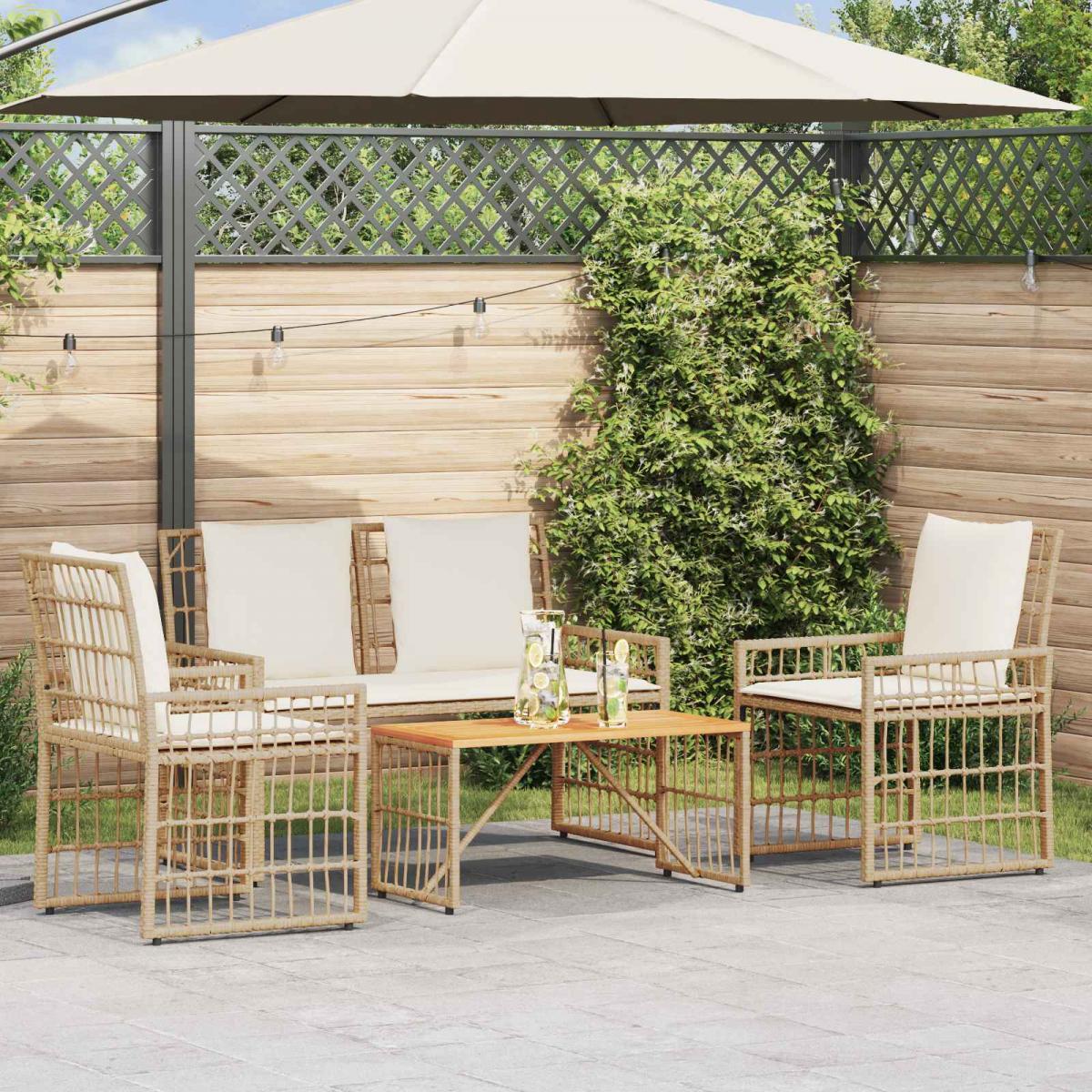 Juego de muebles de exterior 4 uds