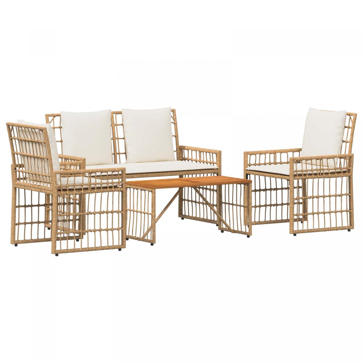 Juego de muebles de exterior 4 uds