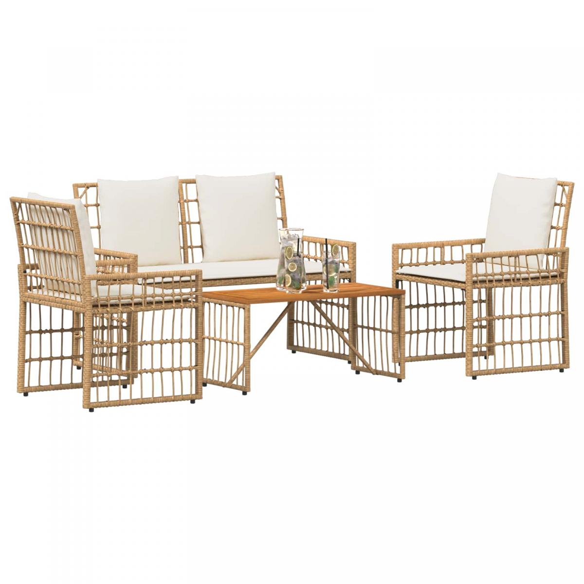 Juego de muebles de exterior 4 uds