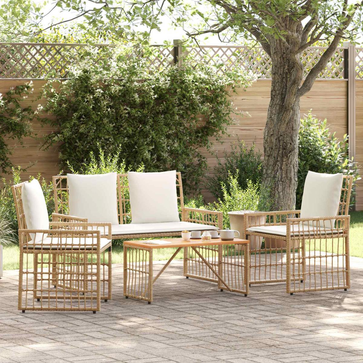 Juego de muebles de exterior 4 uds