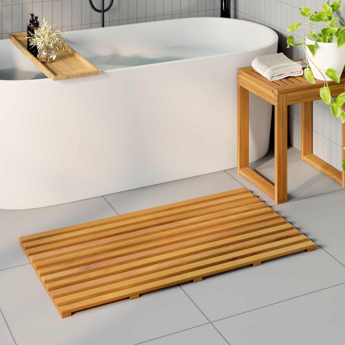 Alfombrilla de baño Natural Madera de Acacia Sólida