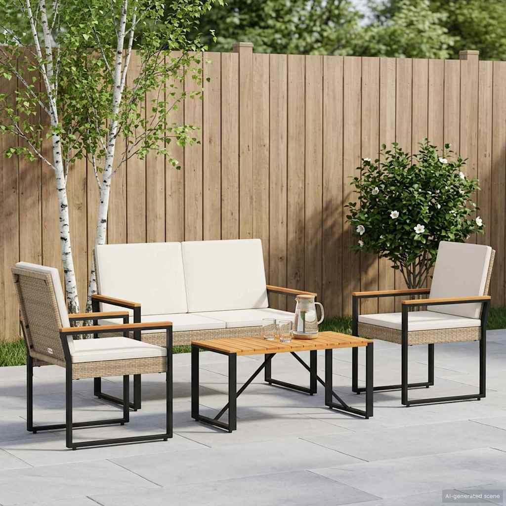 Juego de muebles de exterior 4 uds