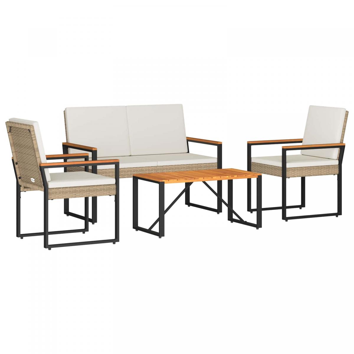 Juego de muebles de exterior 4 uds
