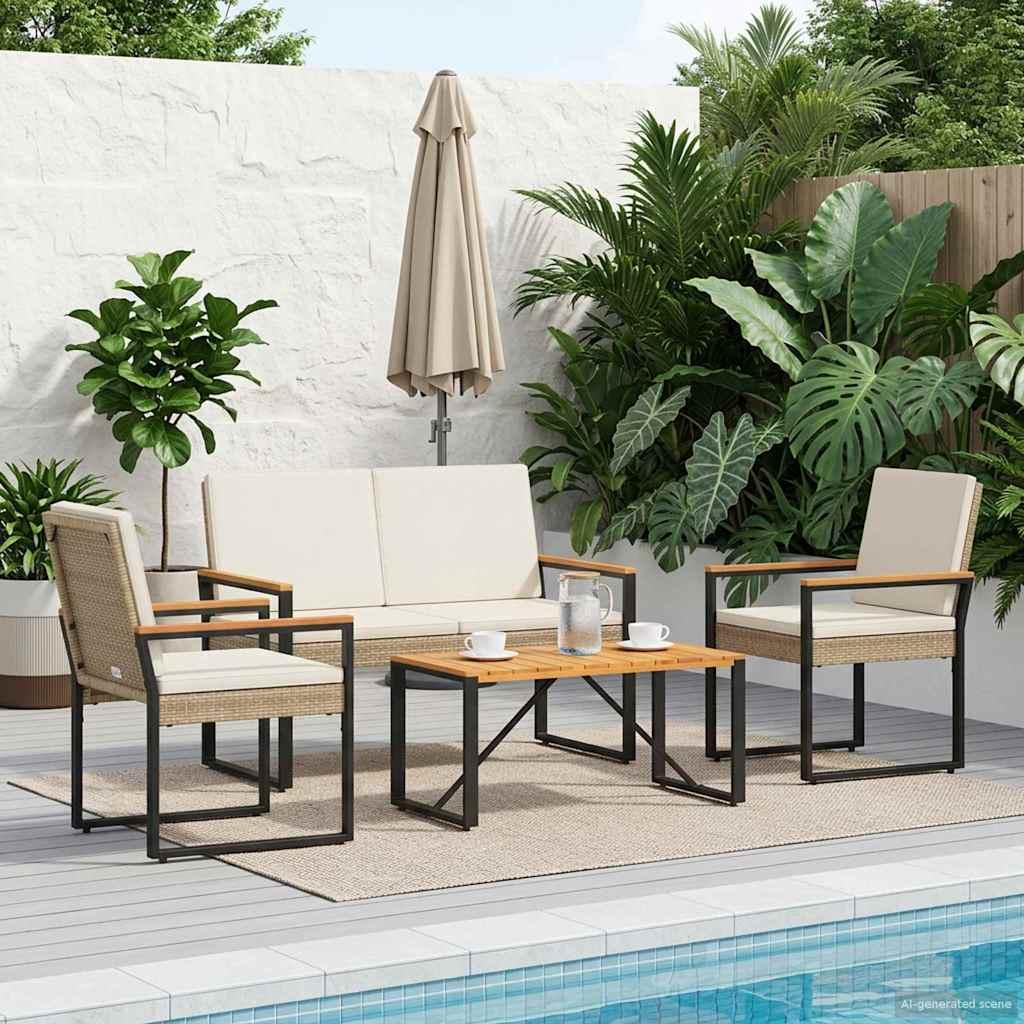 Juego de muebles de exterior 4 uds