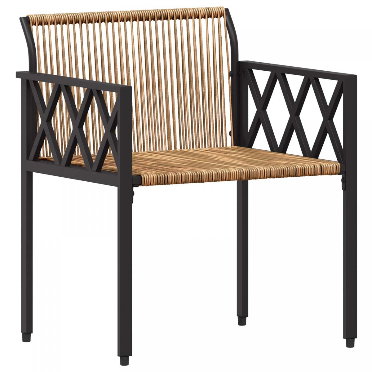 Juego de muebles de exterior 3 uds. Marrón y Crema Blanca