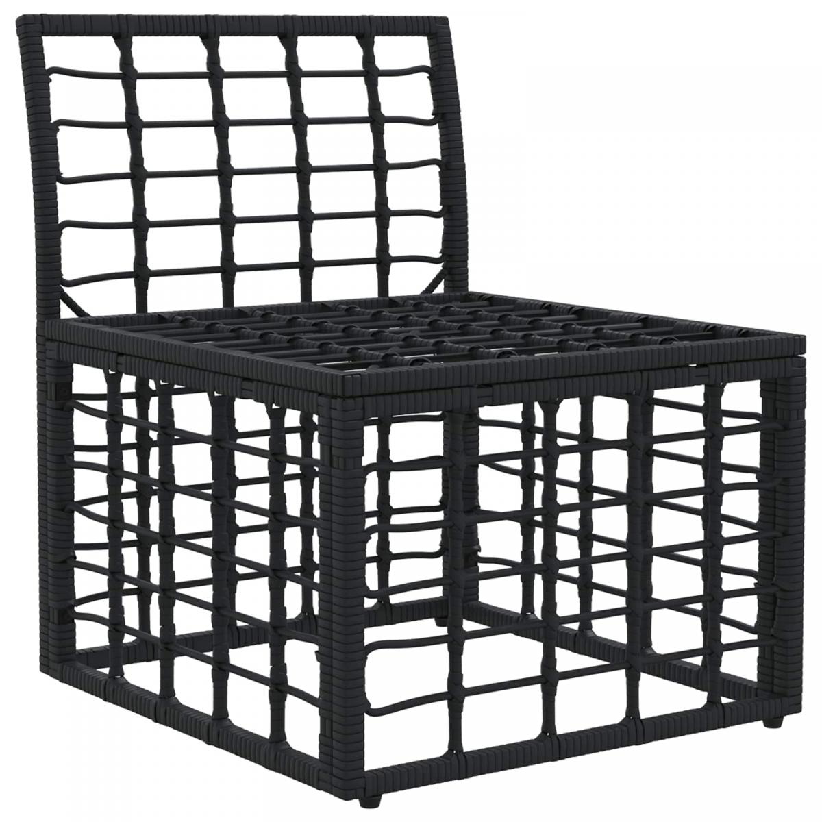 Unidad de Sofá Modular Exterior Sin Brazo Negro ratán sintético