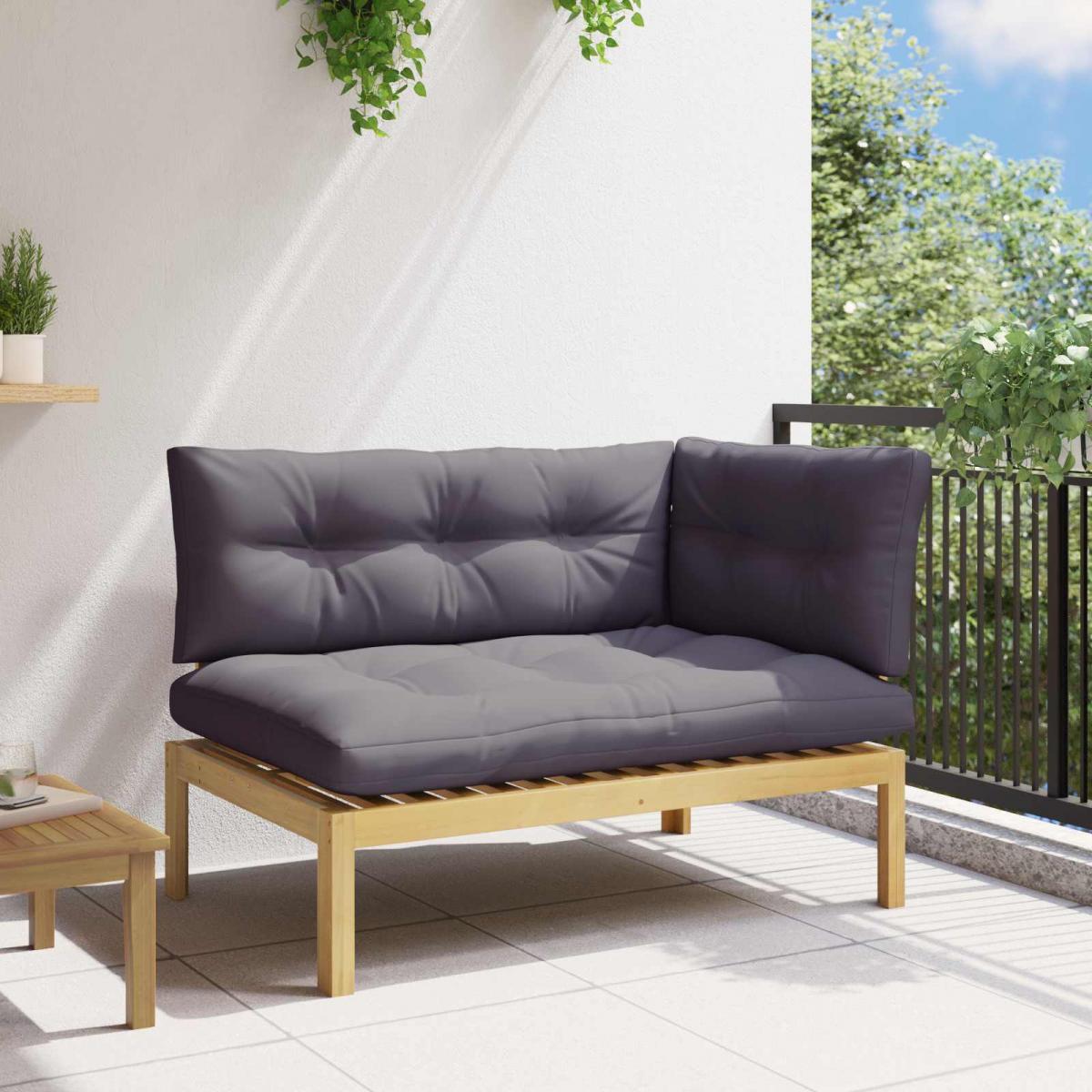 Unidad Sofá Esquinero Acacia Claro y Gris Oscuro