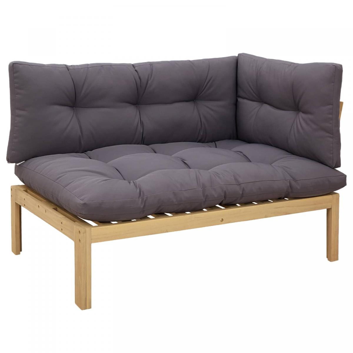 Unidad Sofá Esquinero Acacia Claro y Gris Oscuro