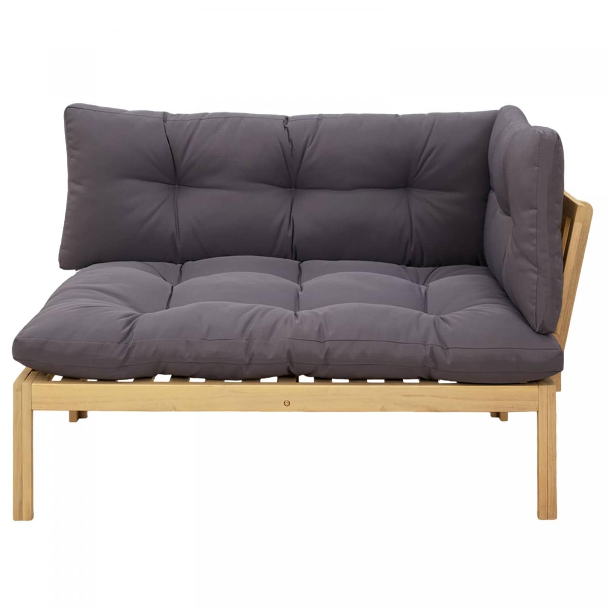 Unidad Sofá Esquinero Acacia Claro y Gris Oscuro
