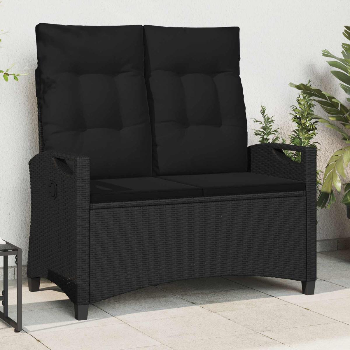 Banco de jardín Negro 105 x 60 x 112 cm Acero y Poliéster