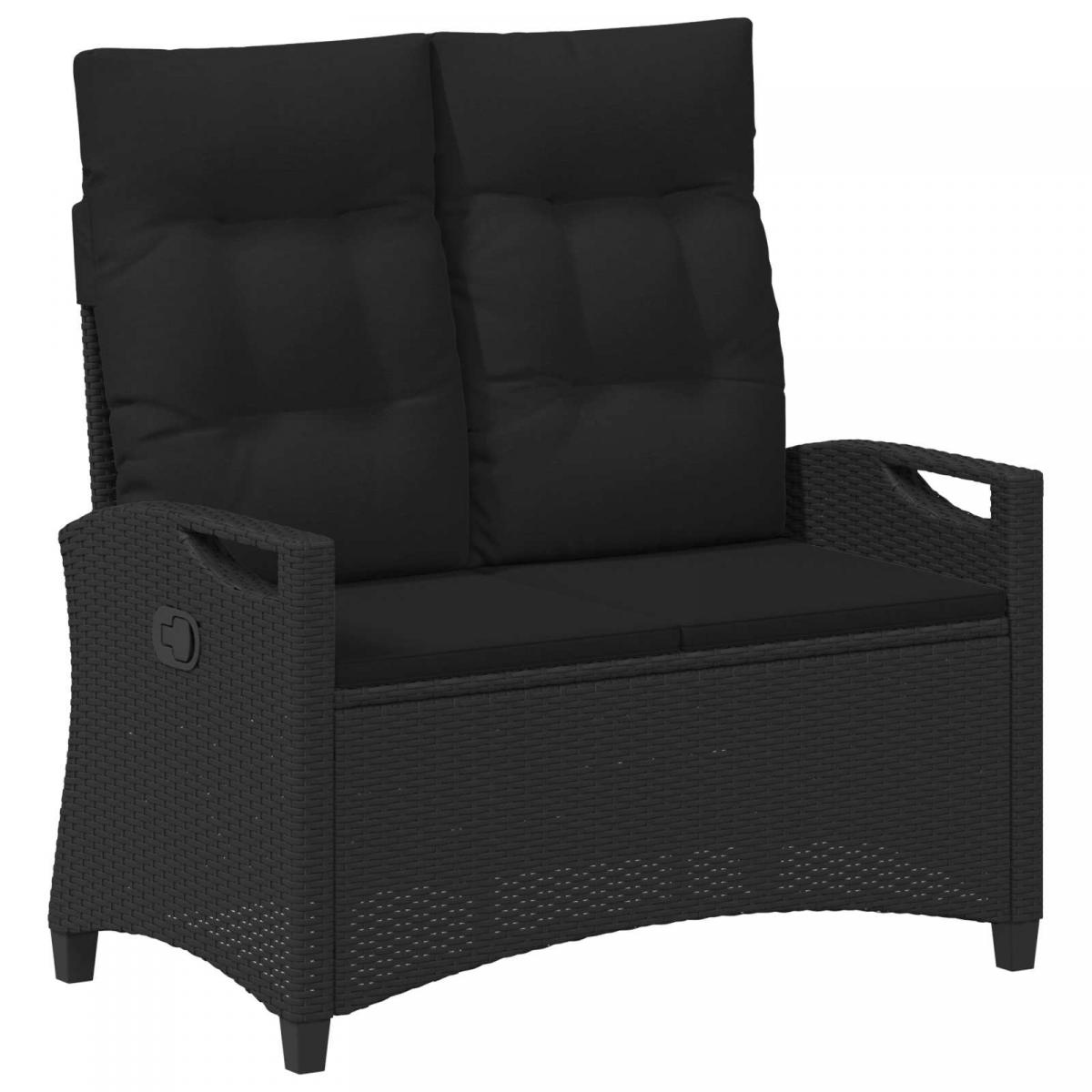 Banco de jardín Negro 105 x 60 x 112 cm Acero y Poliéster