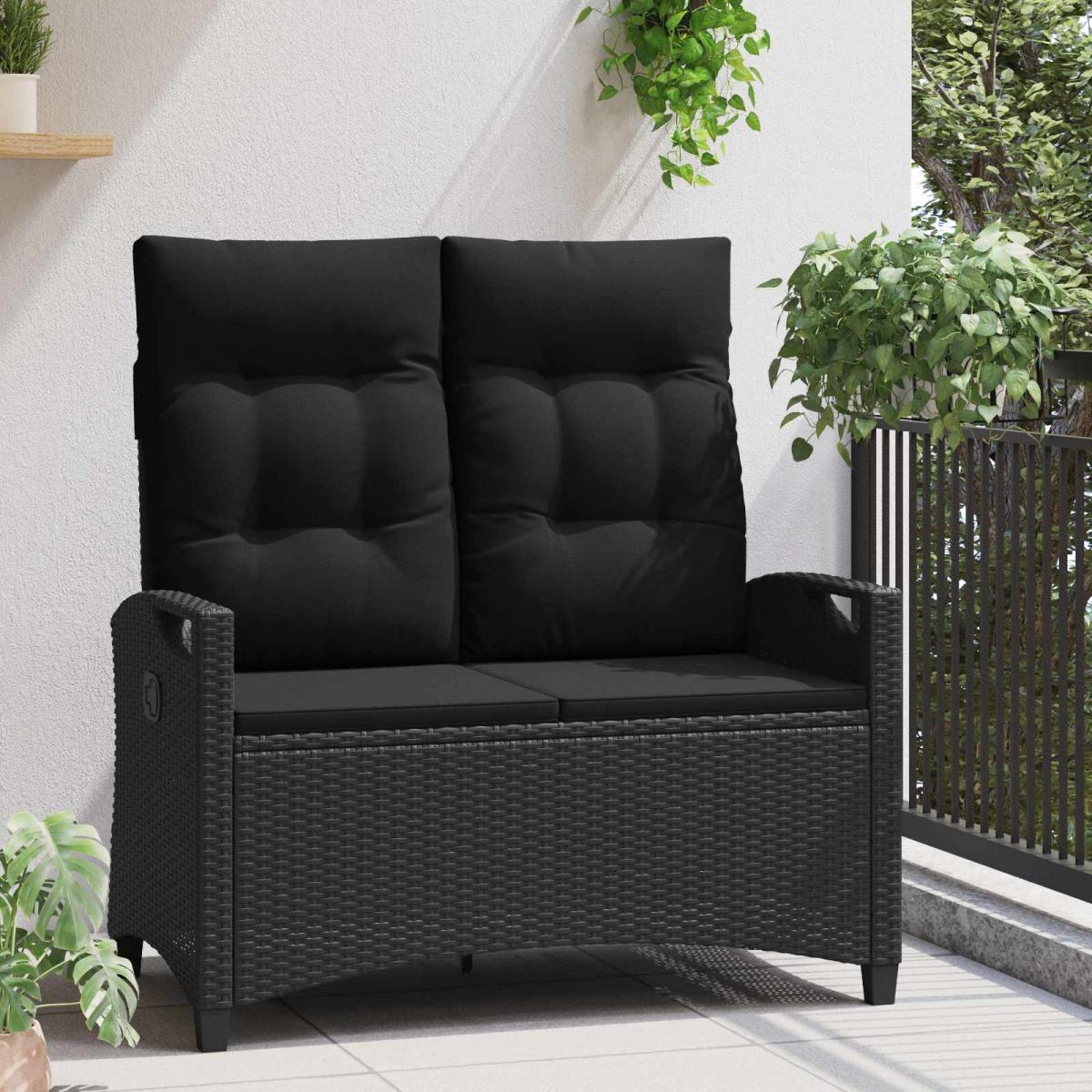 Banco de jardín Negro 105 x 60 x 112 cm Acero y Poliéster