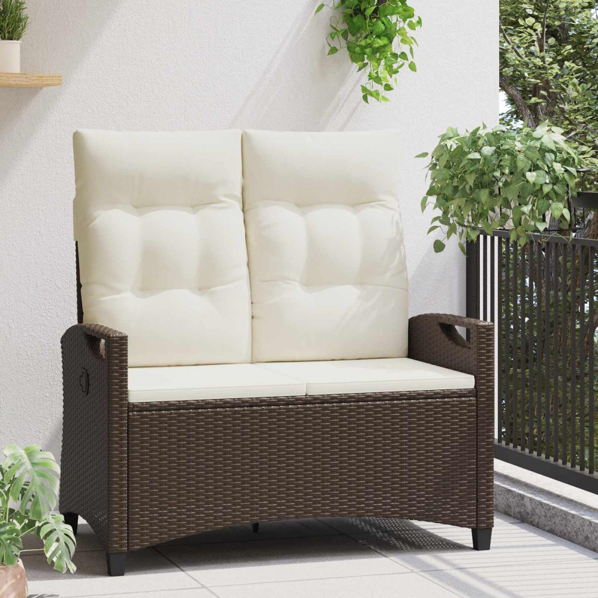 Banco de jardín con almohada y 105 x 60 x 112 cm