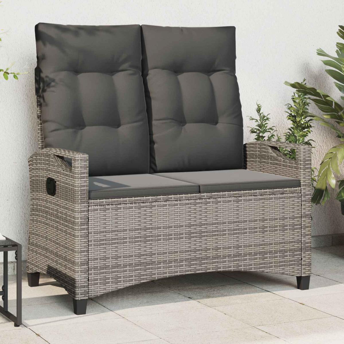 Banco de jardín Gris y Gris Oscuro 105 x 60 x 112 cm