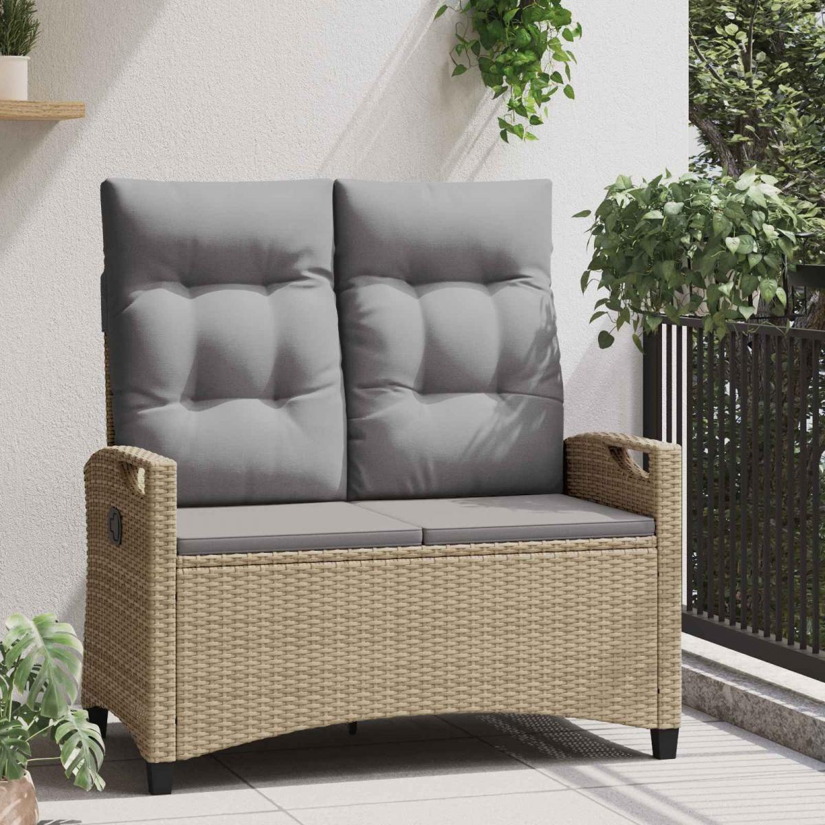 Banco de jardín Gris y Gris Oscuro 105 x 60 x 112 cm
