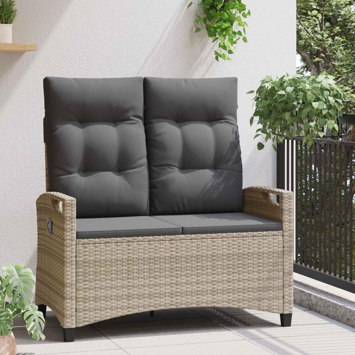 Banco de jardín con almohada 105 x 60 x 112 cm acero